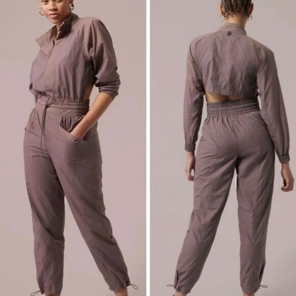Athleta x Alicia Keys collab Keys Utility Jumpsuit in Cocoa Size 12 - Picture 1 of 16